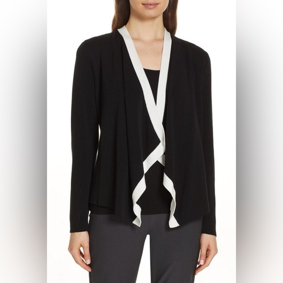 Eileen Fisher Angled Jacket Black/White Size M 20”x 27” - Picture 8 of 13